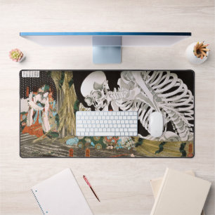 Vintage-Ukiyo-e-Kuniyoshi-Skelett-Gespenst-Kunst Schreibtischunterlage