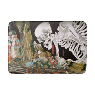 Vintage Ukiyo-e Kuniyoshi Skelett-Spukgeist-Kunst Badematte