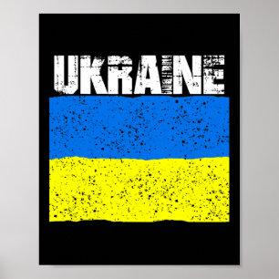 Vintage Ukraine abgenutzte ukrainische Flagge Stan Poster