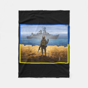 Vintage Ukraine Briefmarke Flagge Stolz  Fleecedecke