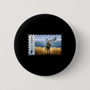 Vintage-Ukraine-Briefmarke Flagge Stolz Muttertag Button