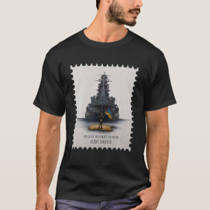 Vintage-Ukraine-Briefmarke Flagge Stolz Muttertag T-Shirt