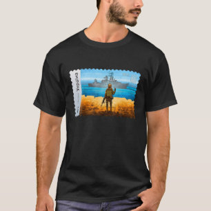 Vintage-Ukraine-Briefmarke Flagge Stolz Muttertag T-Shirt