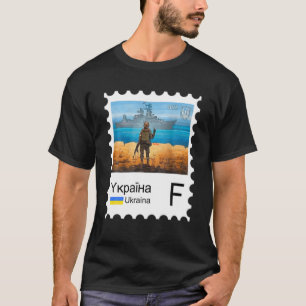 Vintage-Ukraine-Briefmarke Flagge Ukrainischer Sto T-Shirt