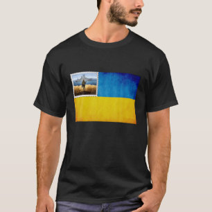 Vintage Ukraine Briefmarke Flaggendesign T-Shirt