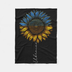 Vintage Ukraine-Flagge und Sonnenblumen-Design unt Fleecedecke