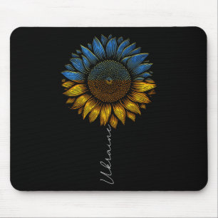 Vintage-Ukraine-Flagge und Sonnenblumen-Design unt Mousepad