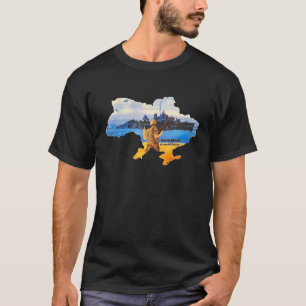 Vintage Ukraine Flaggenstaat der Briefmarke in der T-Shirt