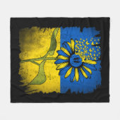 Vintage Ukraine Sonnenblume Schmetterling Ukraine Fleecedecke (Vorderseite (Horizontal))