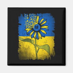 Vintage Ukraine Sonnenblume Schmetterling Ukraine Magnet
