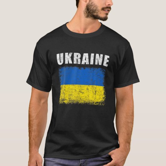 Vintage Ukraine Ukrainian Flag Pride Gifts T-Shirt (Vorderseite)