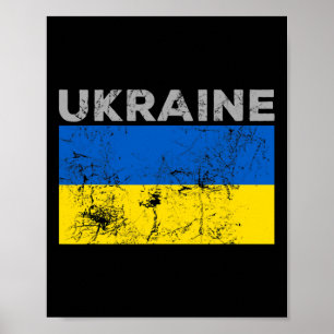 Vintage Ukraine Ukrainische Flagge Stolz 11 Poster