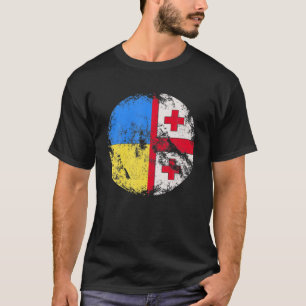 Vintage UKRAINE Ukrainische Georgien-Kreuzflagge T-Shirt