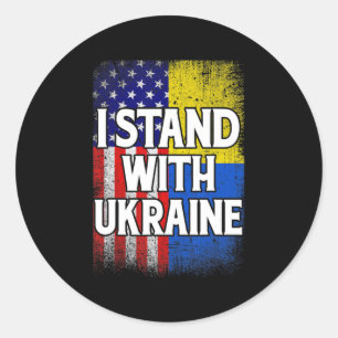 Vintage Ukrainisch Amerikanische Flagge Ukraine Pa Runder Aufkleber