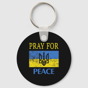 Vintage ukrainische Flagge Bete für Frieden Bete f Schlüsselanhänger