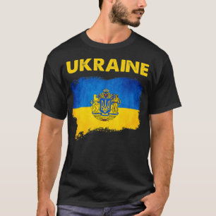 Vintage ukrainische Flagge mit Trident-Symbol Ukra T-Shirt