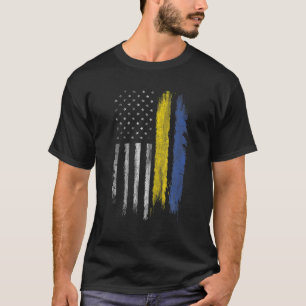 Vintage ukrainische Flagge S USA Ukraine Wurzel T-Shirt