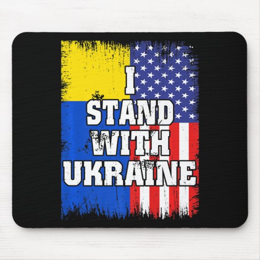 Vintage ukrainische Flagge Ukraine Patriotisch Mousepad (Vorne)