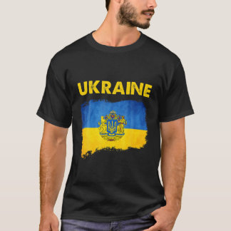 Vintage ukrainische Flagge Ukrainisches Patriotisc T-Shirt