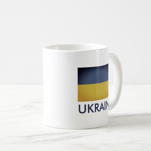 Vintage ukrainische Flagge Zollkaffeemaschine Tass Kaffeetasse (VorderseiteRechts)