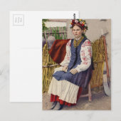 Vintage ukrainische Frau Postkarte (Vorne/Hinten)
