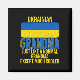Vintage ukrainische Oma Ukraine-Flagge für Muttert Magnet