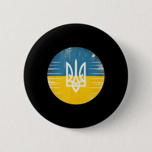 Vintage Ukrainischer Bynner Fan Ukraine Flagge Ret Button