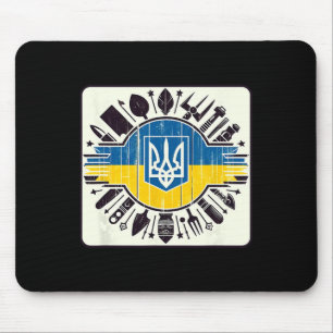 Vintage ukrainischer Bynner Fan Ukraine Flagge Ret Mousepad