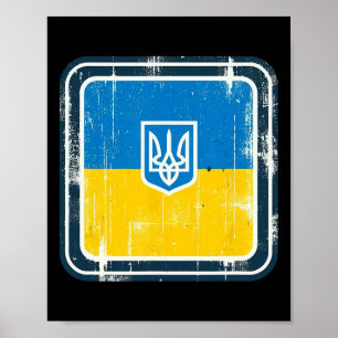Vintage ukrainischer Nner Fan Ukraine-Flagge Retro Poster