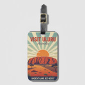 Vintage Uluru Outback Australien Kunst Gepäckanhänger (Vorderseite Vertikal)