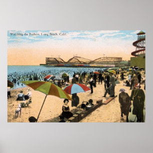 Vintage um 1910 Strand Szene Long Beach CA Poster