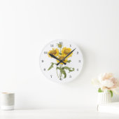 Vintage umfassende Blumen-mit Blumensonnenblume Runde Wanduhr (Zuhause)