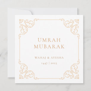 Vintage-Umrah-Mubarak-Goldrahmen-Grußkarte Feiertagskarte