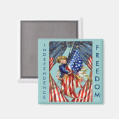 Vintage Unabhängigkeit und Freiheit Magnet (Vorderseite/Rückseite)