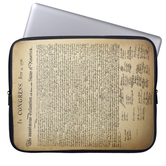 Vintage Unabhängigkeitserklärung Laptopschutzhülle (Vorderseite)