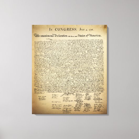 Vintage Unabhängigkeitserklärung Leinwanddruck (Vorderseite)