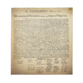 Vintage Unabhängigkeitserklärung Notizblock (Vorderseite)