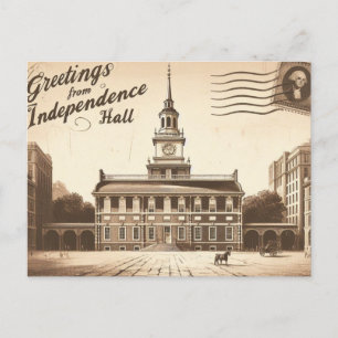 Vintage Unabhängigkeitshalle Postcard" Feiertagspostkarte