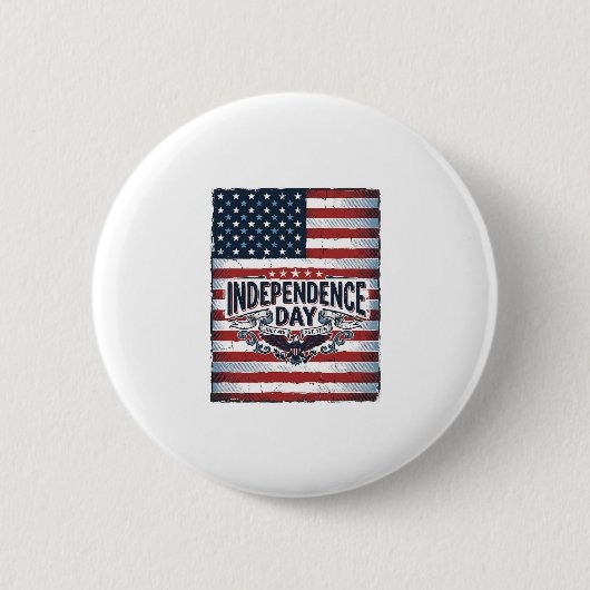 Vintage-Unabhängigkeitstag-Flag-Shirt Button (Vorderseite)