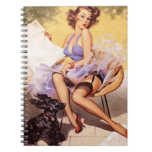 Vintage unanständige Violet Pin Up Notizblock