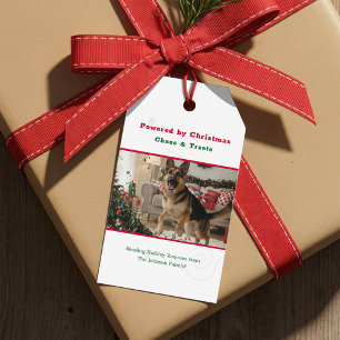 Vintage unartige lustige Hunde-Weihnachtsfoto-Gesc Geschenkanhänger