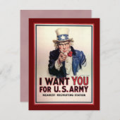Vintage Uncle Sam Einladungen (Vorne/Hinten)