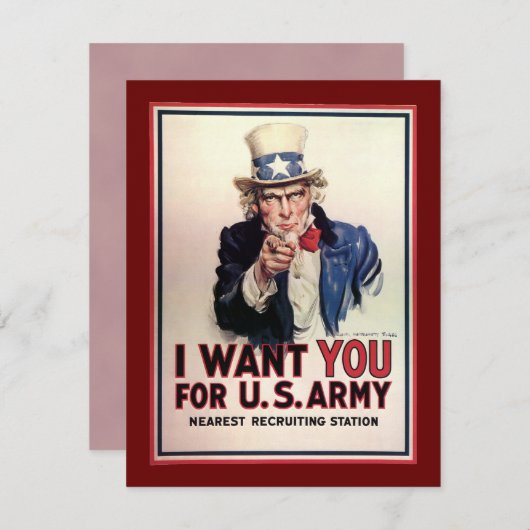 Vintage Uncle Sam Einladungen (Vorne/Hinten)