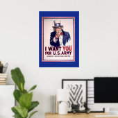 Vintage Uncle Sam Kriegsplakat Poster (Heimbüro)