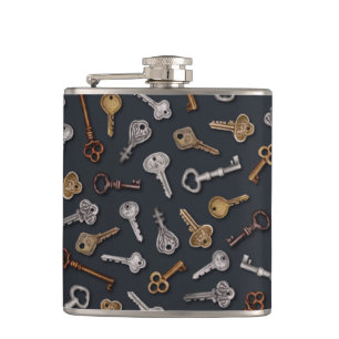 Vintage und antike Tasten Flachmann