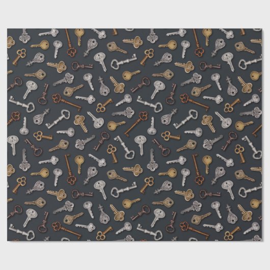 Vintage und antike Tasten Geschenkpapier (Flach)