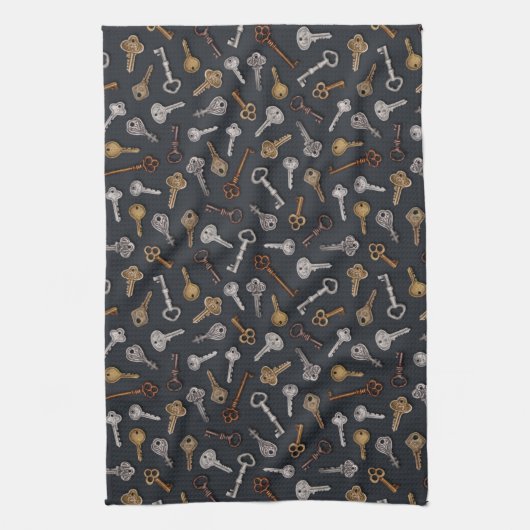 Vintage und antike Tasten Geschirrtuch (Vertikal)