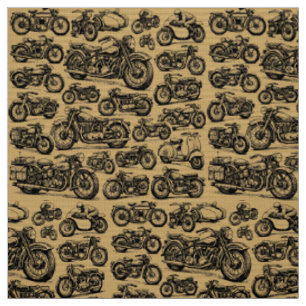 Vintage- und Antique-Motorrad-Muster Stoff
