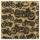 Vintage- und Antique-Motorrad-Muster Stoff (Nahaufnahme)