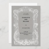 Vintage und elegante Einladung zur Hochzeit (Vorne/Hinten)